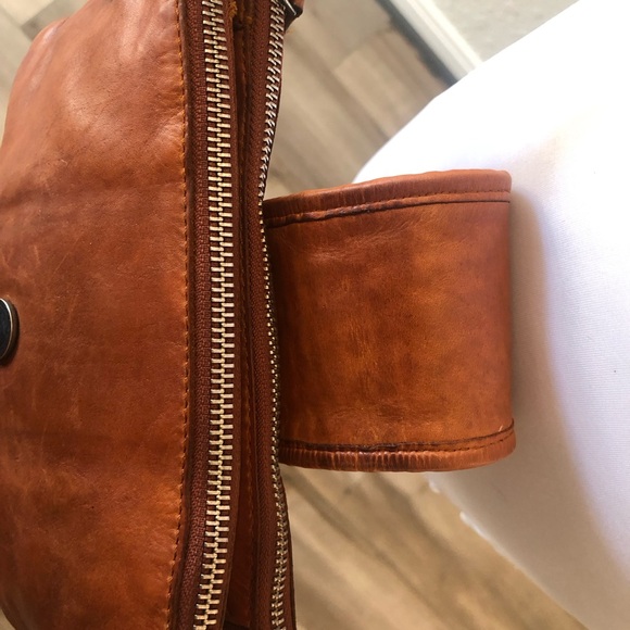 Vilenca Holland super soft Leather Crossbody purse Adjustable strap boho Cognac - Picture 6 of 11